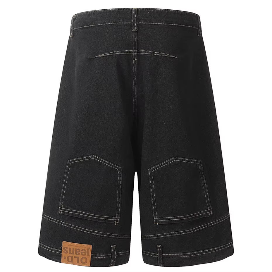 Vintage Denim Shorts Summer Casual Loose Blue Jeans Shorts Men Streetwear Harajuku Hip Hop Shorts