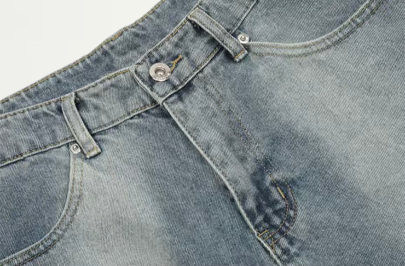 Reverse Denim Shorts